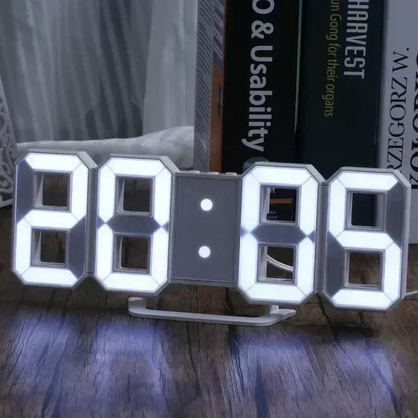 3D Digitale Wanduhr mit LED-Beleuchtung