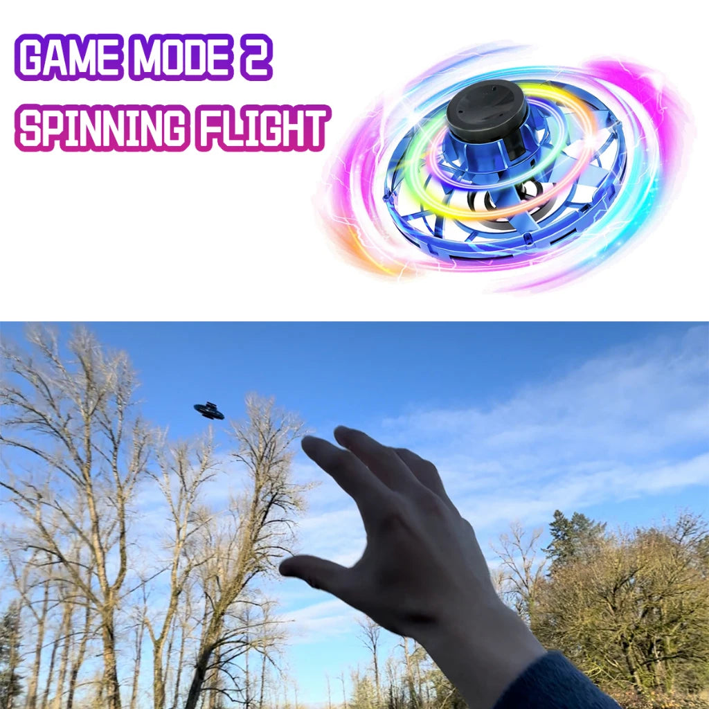 LED UFO-Flugkreisel ✨ – Schwebender Mini-Helikopter & Fingertip-Spinner, das magische Flugspielzeug für Kinder & Erwachsene 🚀