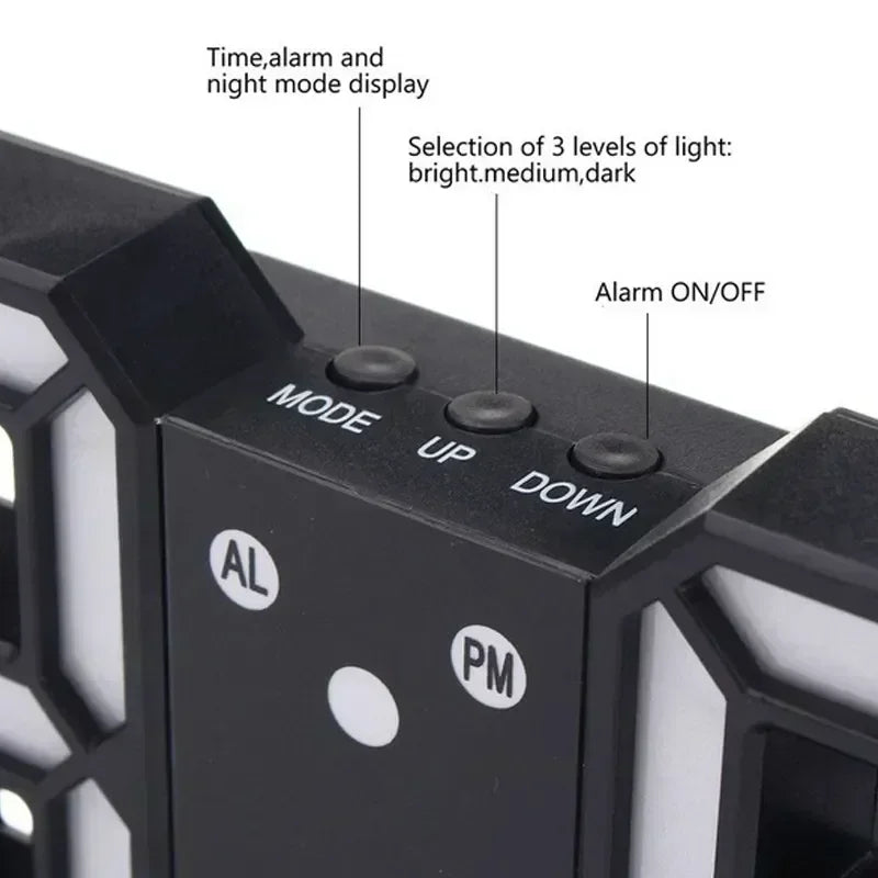 3D Digitale Wanduhr mit LED-Beleuchtung