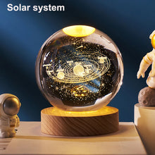 3D LED Crystal Ball – Solar System &amp; Astronaut Design, 6 cm Glass Ball Decoration for Home 9