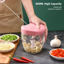 Manual chopper with pull mechanism – 500 / 900 ml vegetable cutter, onion chopper &amp; garlic press 🥕🧄 2