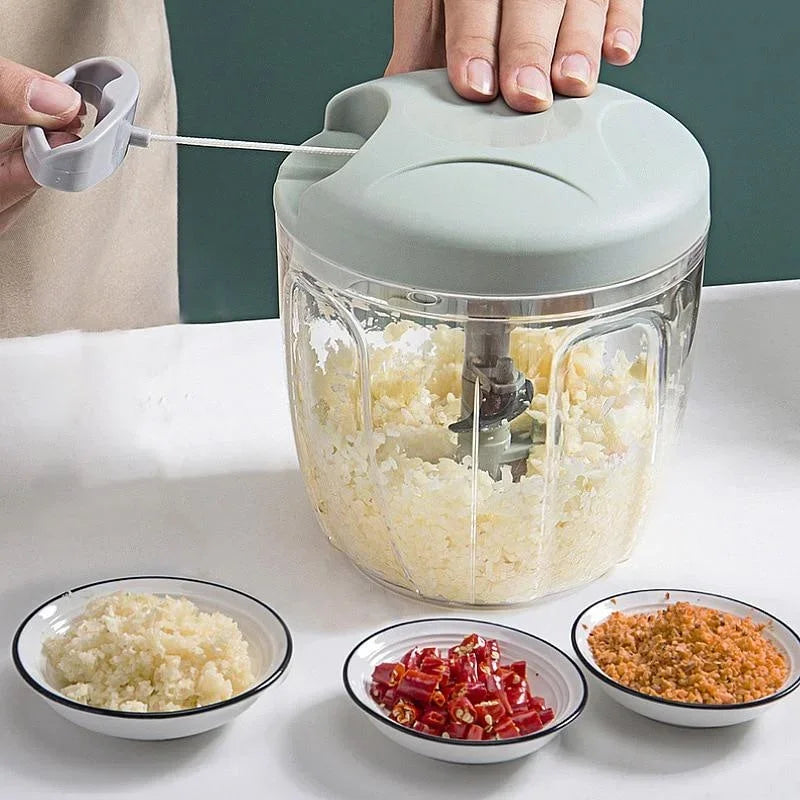 Manual chopper with pull mechanism – 500 / 900 ml vegetable cutter, onion chopper &amp; garlic press 🥕🧄